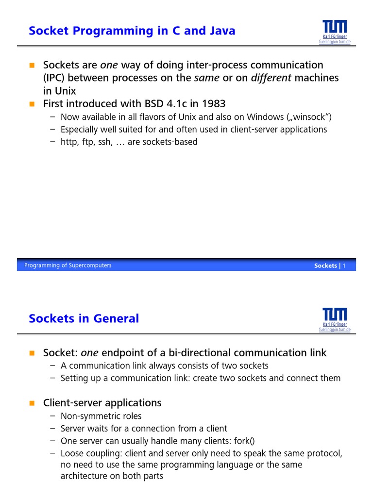 Socket Programming in C and Java | PDF | Network Socket | Port ...