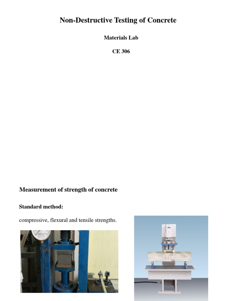 Non-Destructive Testing Methods of Concrete Strength | PDF | Waves ...