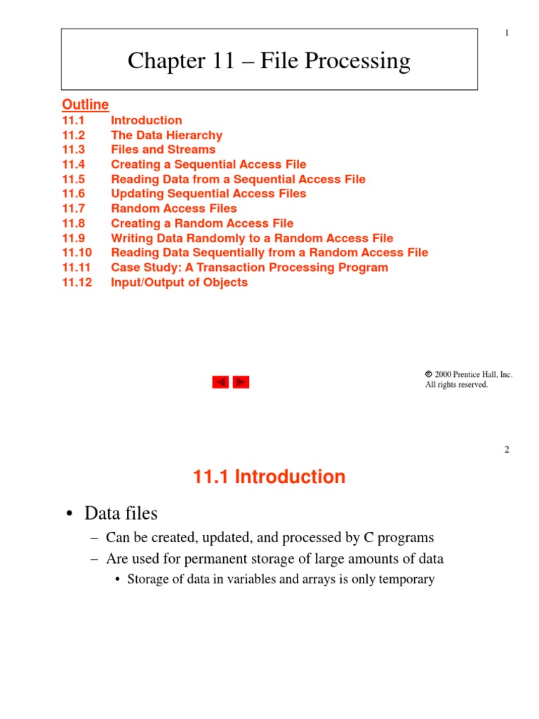 Chapter 11 - File Processing: Outline | PDF | Software Engineering ...