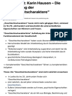 Thesenblatt Hausen - Polarisierung Der Geschlechtscharaktere"