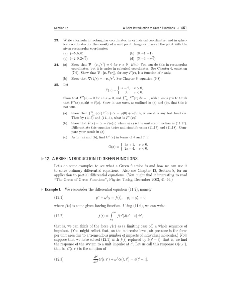 Introduction to Green Functions | PDF | Green's Function | Equations