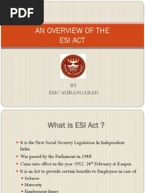 Esic Employment Government