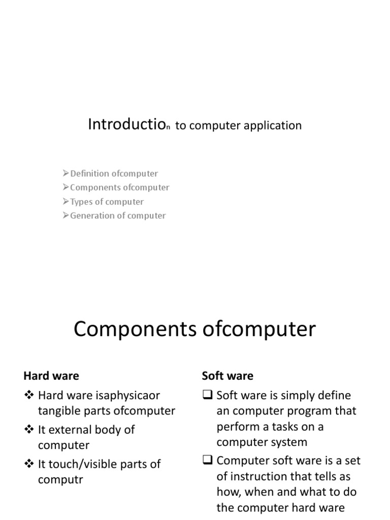Introduction To Computer Application | PDF | Information Technology ...