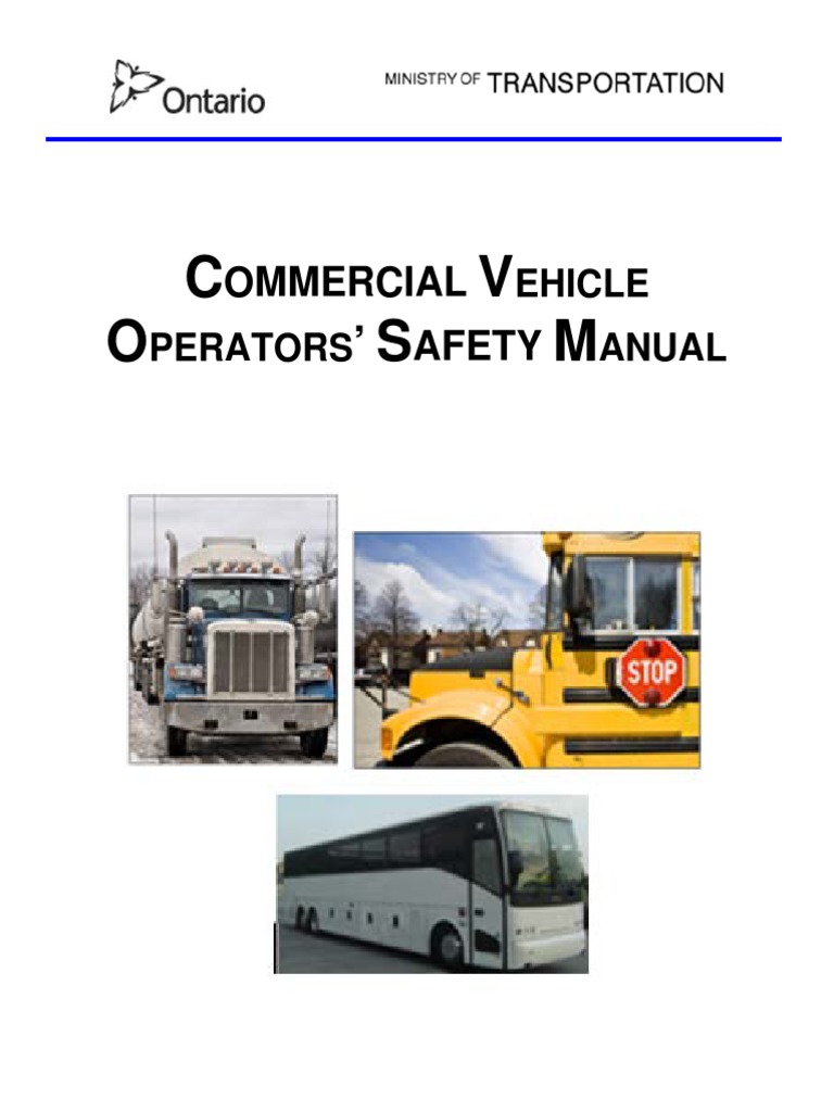 Commerical Vechicle Operators Safety Manual Provinces And Territories