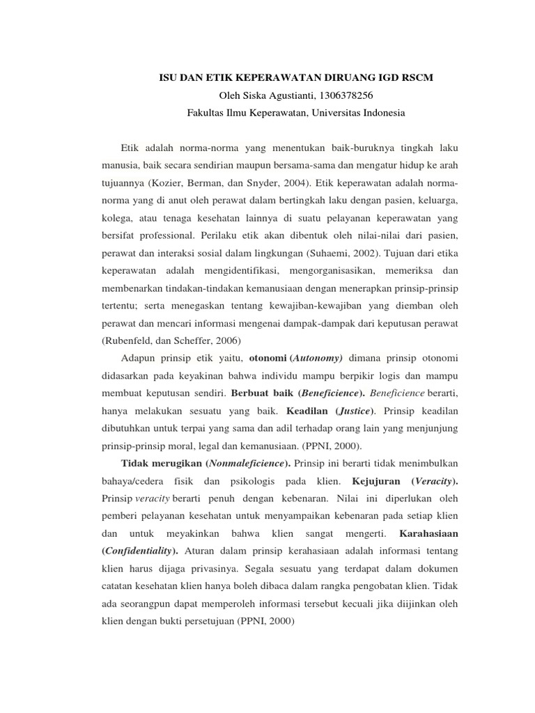 Etika Keperawatan di IGD RSCM | PDF