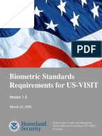 Usvisit Biometric Standards