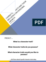 Character Traits and Their Influence On Personal Growth: Objective 1.01