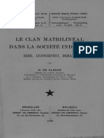 Hum - Sc. (IRCB) - T.xiv, 2 - DE CLEENE N. - Le Clan Matrilinéal Dans La Société Indigène Hier, Aujourd'Hui, Demain - 1946