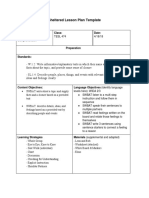 Sheltered Lesson Plan Template: Topic: Class: Date