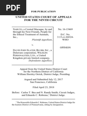 Naruto V Slater 9th Cir 18 16 Article Three Of The United States Constitution Lawsuit