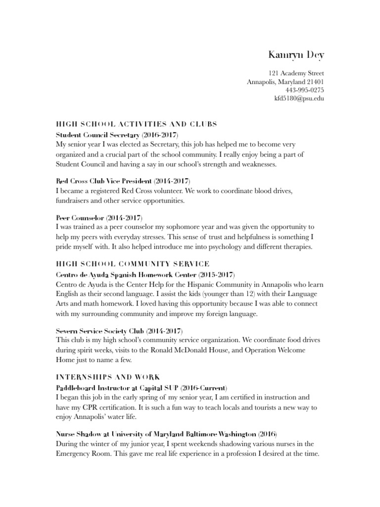 High School Leadership & Service | PDF