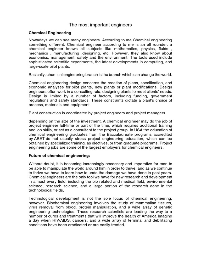 Overview of Key Engineering Disciplines | PDF | Chemical Engineering ...