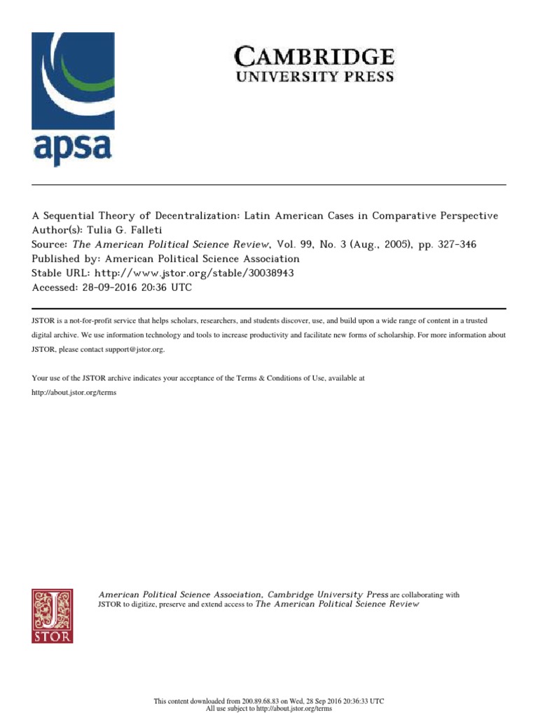 American Political Science Association, Cambridge University Press The ...