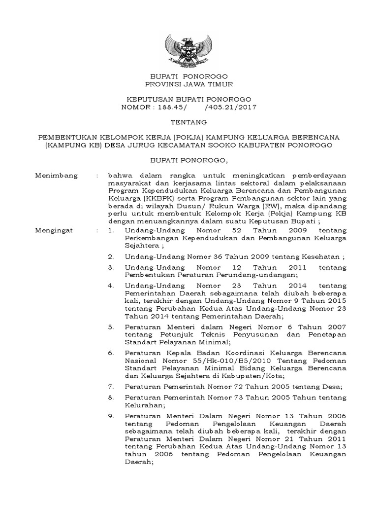 Contoh Sk Rumah Data Kampung Kb Dunia Sosial