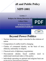 Statecraft and Public Policy MPP-1001: Religion, The Missing Dimension of Statecraft Culture Policy