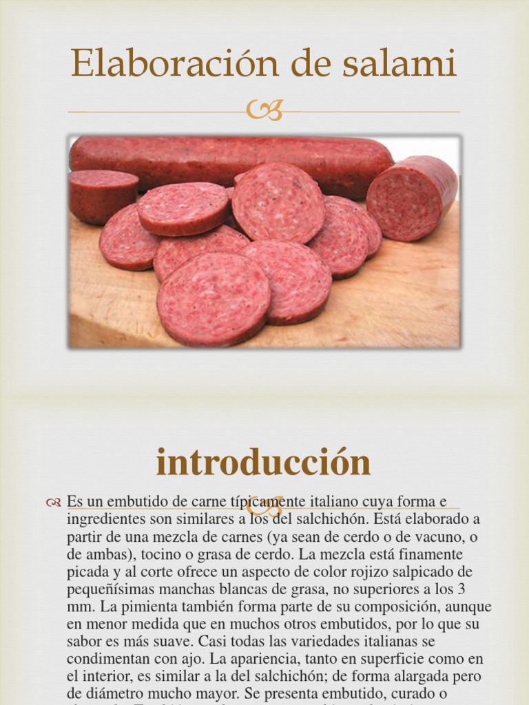 Elaboración de Salami Comida y bebida Libros de cocina, comidas y vinos