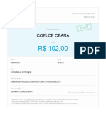 Comprovante de pagamento de conta de luz no valor de R$102,00