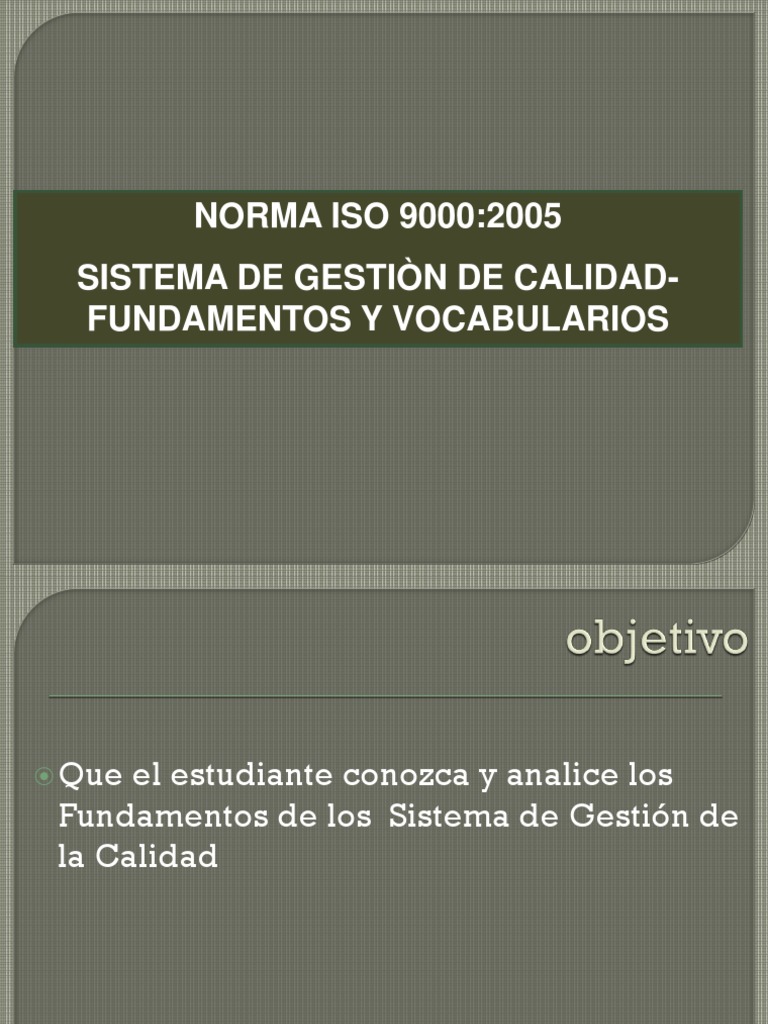 Fundamentos de Los Sistemas de Gestion de Calidad ISO 9000 | PDF ...