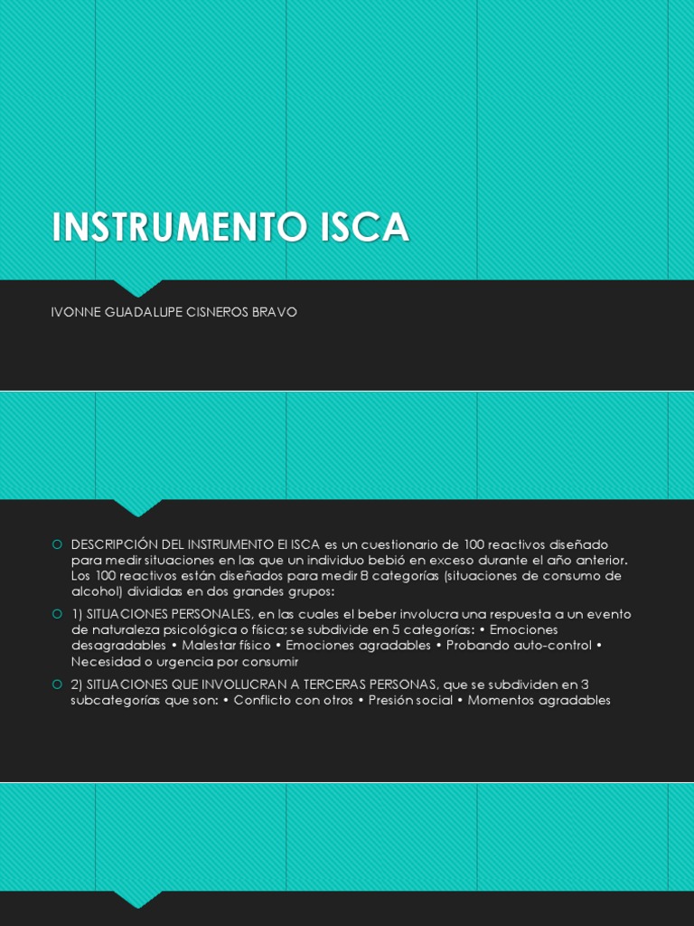 Instrumento ISCA | PDF | Cognición | Sicología