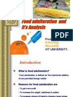 Food Adulteration and It's Analysis: Presented by