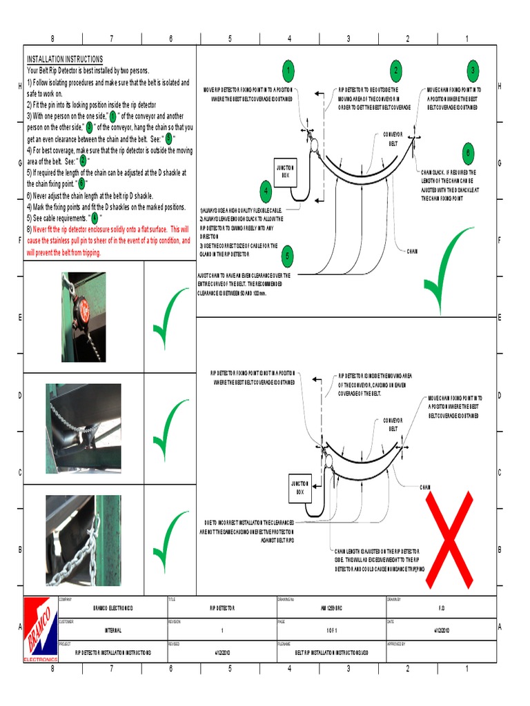 Visio-Belt Rip Installation Instructions | PDF | Equipment ...