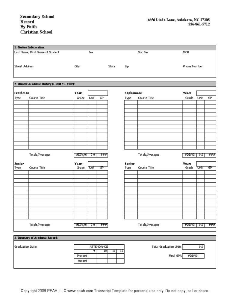 home-school-transcript-template