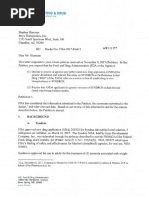 Petition Response Letter From FDA CDER To Insys Therapeutics, Inc