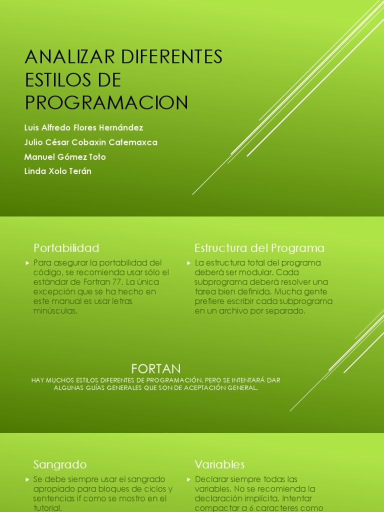 Analizar Diferentes Estilos de Programacion | PDF | Lenguaje de ...
