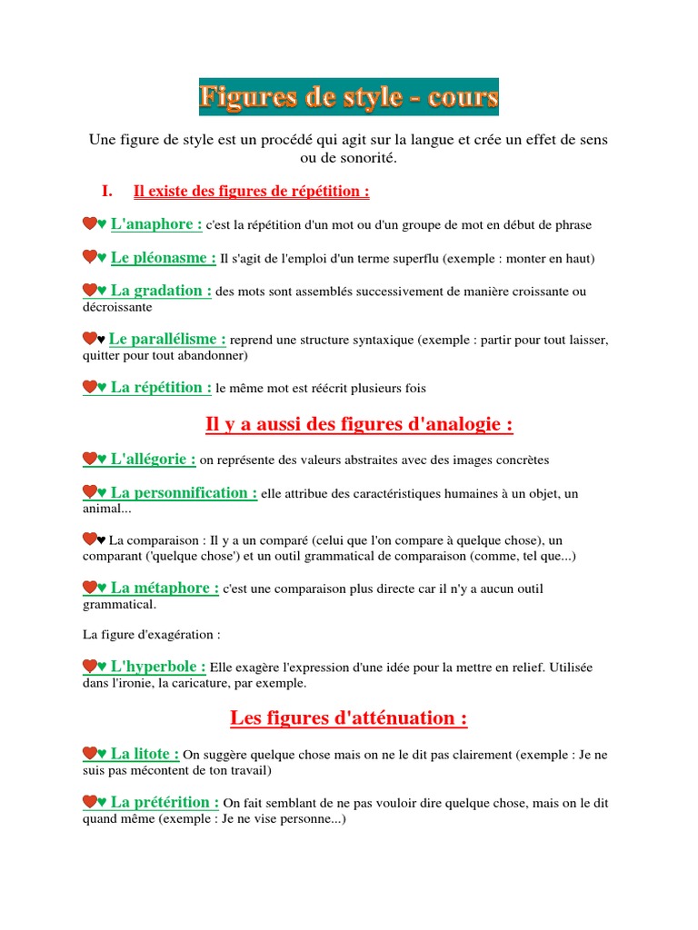 Figures De Style Pdf