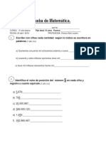 Prueba 5° Matematica