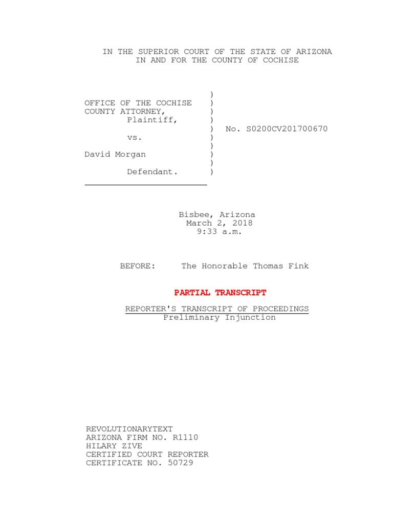 Arizona Preliminary Injunction Hearing | PDF | Vagueness Doctrine ...
