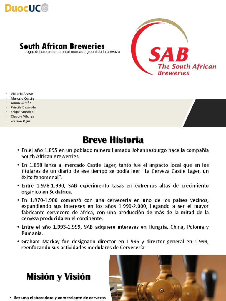 Crecimiento de South African Breweries | PDF | Cerveza | Bebidas