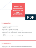 what is the effect of class start time on gpa   1 