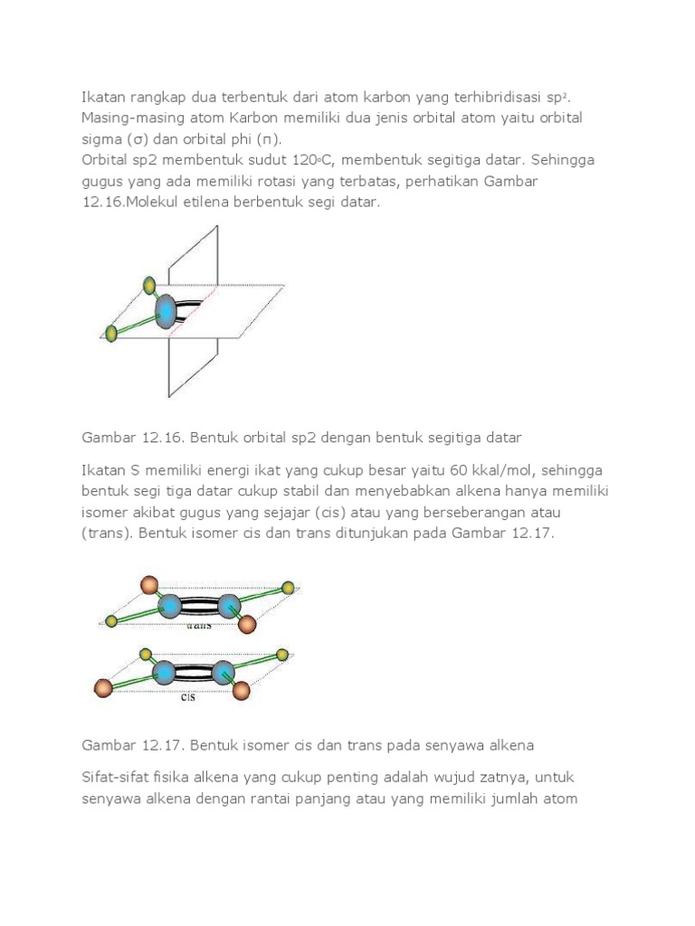 Ikatan Rangkap Dua Terbentuk Dari Atom Karbon Yang Terhibridisasi Sp2 | PDF