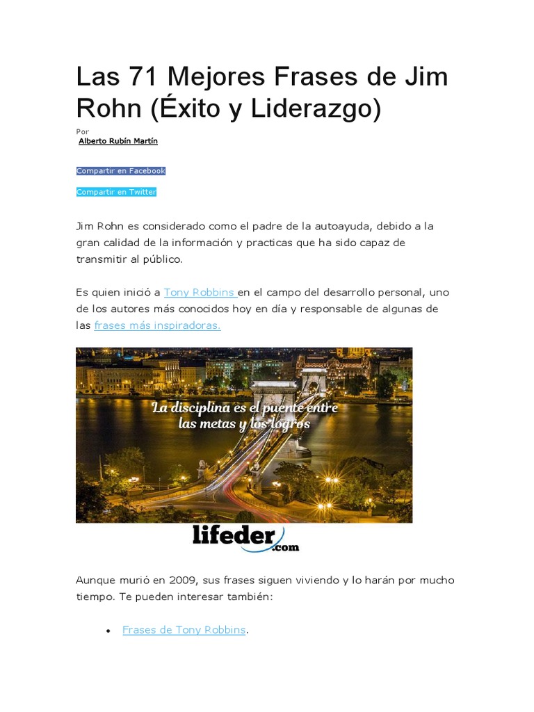 71 Frases Inspiradoras de Jim Rohn | PDF | Felicidad | Aprendizaje