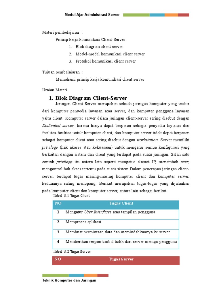 Prinsip Kerja Jaringan Client-Server | PDF