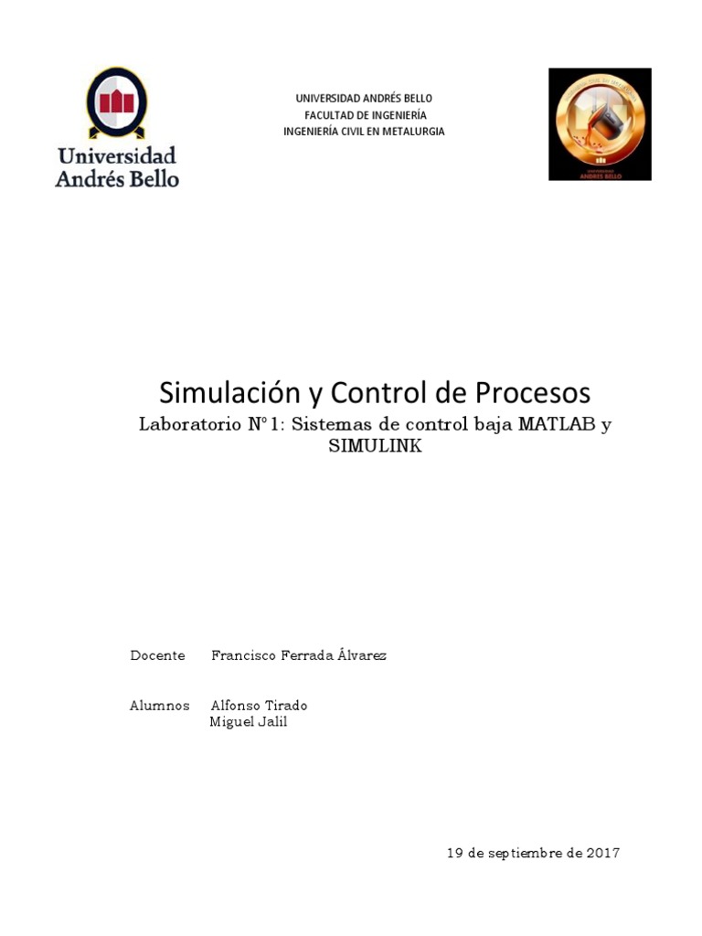 Simulación de Sistemas de Control en MATLAB | PDF | Sistema de control ...