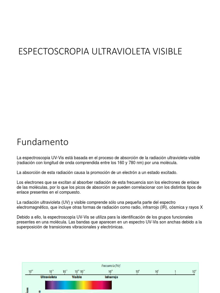 Espectoscropia Ultravioleta Visible Pdf Espectro Electromagnetico Fisica Molecular