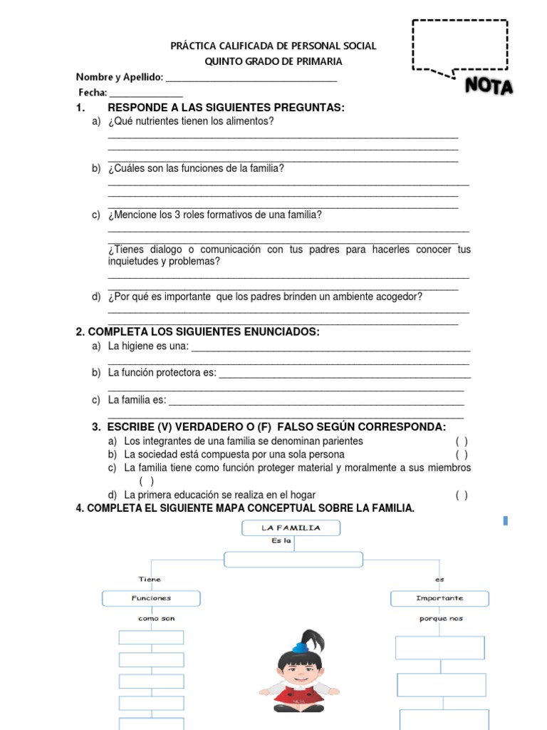 Práctica de Personal Social 5to Grado | PDF