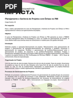Conteúdo Programático - Planejamento e Gerência de Projetos Com Ênfase No PMI