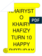 Khairyst O Khairy Hafizy Turn 10 Happy Birthday