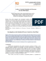 Investigação Sobre o Controle Estatístico de Processos