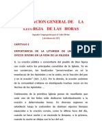 Ordenacion General de La Liurgia de Las Horas