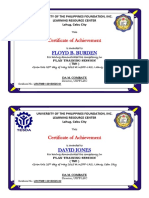 UP Foundation Certificate of Achievement for Training Session Planning