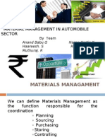 Material Management in Automobile Sector: by Team