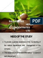 Organisation Study: Nagarjuna Herba L Concentrates LTD