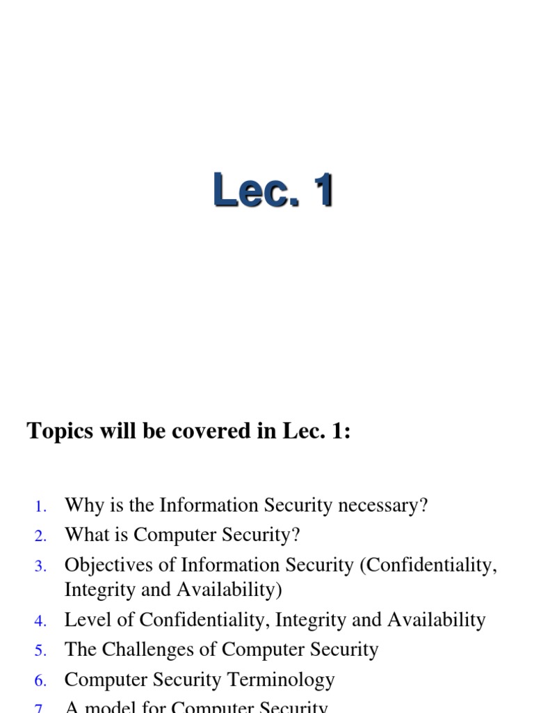 Overview of Information Security Concepts | PDF | Threat (Computer ...
