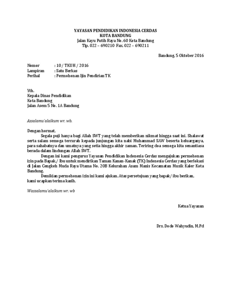 Download 87+ Contoh Surat Surat Izin Sekolah Tk Gratis Terbaru