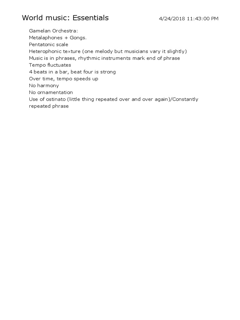 Essentials of World Music Genres | PDF | Rhythm | Entertainment