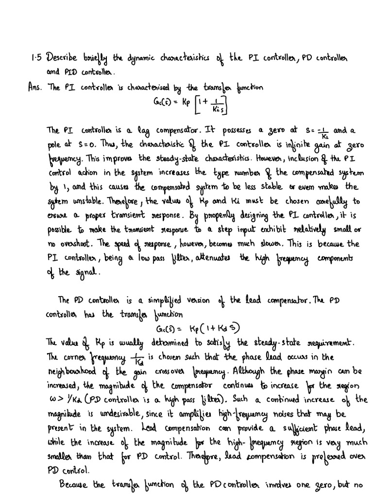 EE304 Advanced Control Theory - Question Bank Solutions27April2018 | PDF